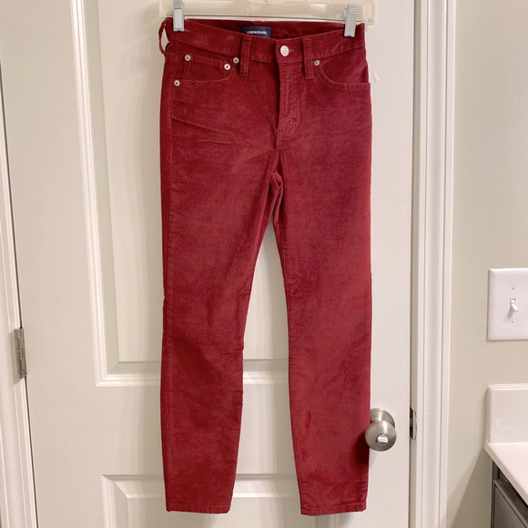 J. Crew 9" high-rise burgundy toothpick jean. - Picture 4 of 14